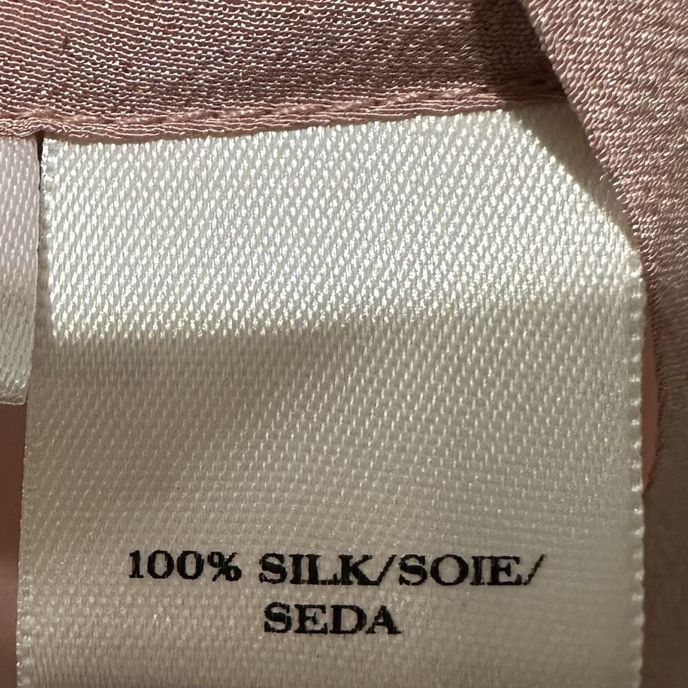 Ann Taylor Pink Mauve 100% Silk Long Sleeve‎ V Neck Blouse Womens Size 14 - Picture 6 of 6